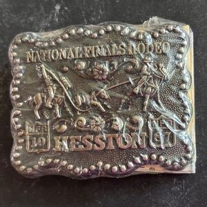 Hesston 1987 Bronze Youth National Finals Rodeo Commemorative Series Belt Buckle